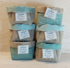 Cachepô Menta Floral - Paz - Tag Personalizada - Juta & Tecido