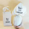 Kit Desconto Embrulho de Páscoa com Sacolinha 15x16cm - Orelhinhas Feliz Páscoa - Algodão Cru - Personalizado - Embalagem para Ovo de Páscoa