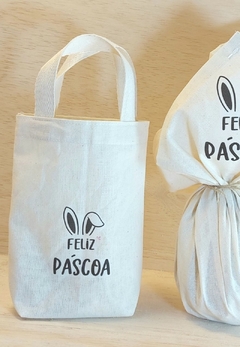 Kit Desconto Sacolinha Minibag com Saquinho - Coelho Vintage - Páscoa - Personalizada - Estampa Padrão - Algodão Cru - Lembrancinha na internet