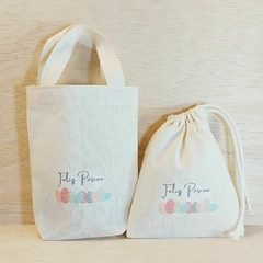 Imagem do Sacolinha Minibag Caça aos Ovos - Páscoa - Sua Arte - Sua Logo - Personalizada - Estampa Padrão - Algodão Cru - Lembrancinha