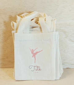 Sacolinha Minibag Bailarina - Sapatilha - Frase - Personalizada - Estampa Padrão - Algodão Cru - Lembrancinha de Aniversário - comprar online