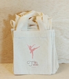 Sacolinha Minibag Bailarina - Silhueta - Personalizada - Estampa Padrão - Algodão Cru - Lembrancinha de Aniversário