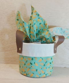 Cesto de Lona e Tecido - Cesta de Páscoa - Cenourinhas - Amarelo - Cesta de Presentes - Personalizado - loja online