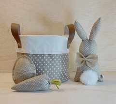 Imagem do Cesto de Lona e Tecido - Cesta de Páscoa - Cenourinhas - Amarelo - Cesta de Presentes - Personalizado