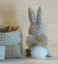 Coelho de Mesa Estampas Bege - Enfeite de Páscoa - comprar online
