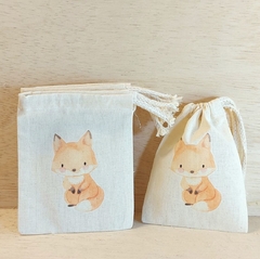 Saquinho Diversão - Lembrancinha - Estampa Personalizada - Algodão Cru com Cordão Embutido - 10x13cm - Craft.Mimo