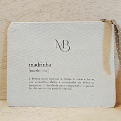 Necessaire Monograma Ramo - Definição de Madrinha - Carteira Personalizada - Lembrancinha Madrinhas e Padrinhos - Lona 100% Algodão - Craft.Mimo