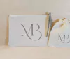 Necessaire com Saquinho Cordão 10x13cm (Kit com 2 peças) Casamento - Monograma - Carteira Personalizada - Lembrancinha Madrinhas e Padrinhos - Lona 100% Algodão