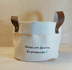 Cesto de Lona - Algodão Cru - Estampa Personalizada na internet
