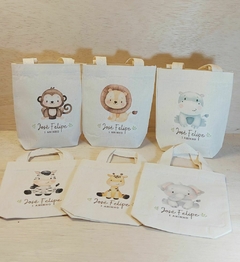 Imagem do Sacolinha Minibag Esquilo - Bosque - Estampa Grande - Personalizada - Estampa Grande - Algodão Cru - Lembrancinha de Aniversário