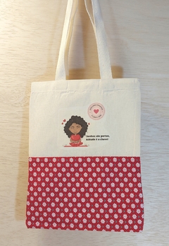 Ecobag Etiqueta Personalizada - A Melhor Mãe do Mundo - Floral Vermelho - Brinde Escolar