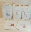 Sacolinha Minibag com Nomes Individuais Safari Artbook - Estampa Grande - Algodão Cru