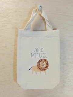 Sacolinha Minibag Leão Artbook - Estampa Grande - Algodão Cru