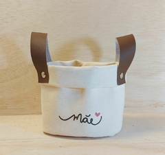 Cesto de Lona - Algodão Cru - Estampa Personalizada - Craft.Mimo