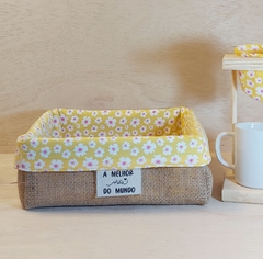 Cesta Dia das Mães - Poá Vermelho - Cesta de Presentes - Tag Personalizada - Juta & Tecido - loja online