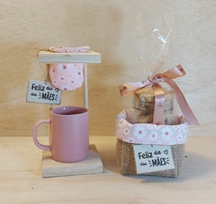 Mini Coador com Cachepô Porta Sachês - Dia das Mães