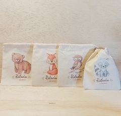 Saquinho Cordão Safari Baby Mensagem - Estampa Grande - Lembrancinha - Algodão Cru - loja online