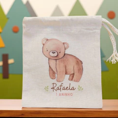 Saco Cordão Lobinho Lua - Lembrancinha Personalizada de Aniversário Infantil