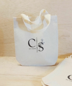 Sacolinha Minibag Aniversário 30 anos - Monograma - Personalizada - Estampa Padrão - Algodão Cru - Lembrancinha