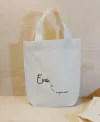 Sacolinha Minibag Aniversário - Nome e Frase - Personalizada - Estampa Grande - Algodão Cru - Lembrancinha de Aniversário