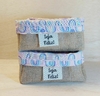 Cesta Arco-Íris Lilás - Boho - Juta e Tecido - Tag Personalizada - Lembrancinha de Aniversário
