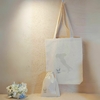 Ecobag com Saquinho Cordão 13x20cm (Kit com 2 peças) Lua de Mel na Itália - Iniciais - Estampa Grande com Fundo Largo e Alça de Ombro - Lembrancinha de Casamento