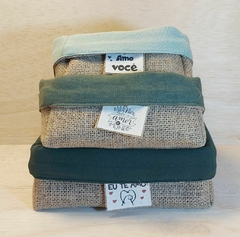 Cesta - Juta e Tecido - Craft.Mimo