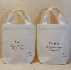 Sacolinha Casamento - Nomes dos Noivos - Lembrancinha - 15x16cm - loja online