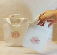 Imagem do Sacolinha Minibag Logotipo - Sua Marca - Personalizada - Estampa Padrão - Algodão Cru - Brinde Personalizado