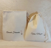 Saco Cordão Convite Presente - Nomes Individuais - Casamento - Estampa Padrão Personalizada - Algodão Cru - Cordão Embutido - Lembrancinha - Craft.Mimo