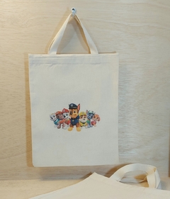 Sacola Patrulha Canina - Aniversário Infantil - Lembrancinha - Algodão Cru - 30x35cm