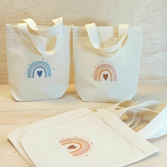 Sacolinha Minibag Arco Íris Boho - Vinho e Laranja - Personalizada - Estampa Padrão - Algodão Cru - Lembrancinha de Aniversário na internet