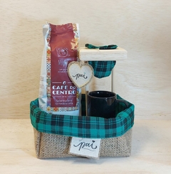 Mini Coador com Tag Coração - Dia dos Pais - Xadrez Lenhador - comprar online