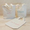Sacolinha Minibag Nomes Individuais - Rosa e Azul - Personalizada - Estampa Padrão - Algodão Cru - Lembrancinha de Aniversário
