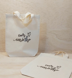 Sacola Contém Amor - Lembrancinha - Algodão Cru - 20x25cm na internet