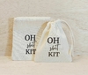 Saquinho Cordão Casamento - Kit Ressaca - Oh Shit - Estampa Padrão Personalizada - Algodão Cru - Lembrancinha