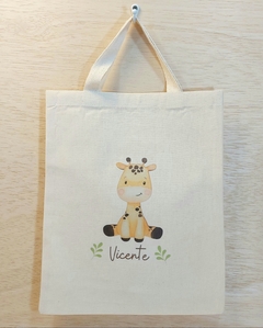 Sacola Safari - Estampa Grande - Bichinhos Variados - Aniversário - Lembrancinha - Algodão Cru - 25x30cm - loja online