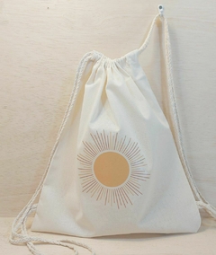 Saco Mochila Minha Primeira Volta ao Sol - Lembrancinha de Aniversário - Algodão Cru - Personalizada - Craft.Mimo