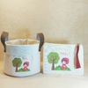 Kit Desconto Cesto de Lona com Necessaire - Chapeuzinho Vermelho - Algodão Cru - Estampa Personalizada - Lembrancinha de Aniversário