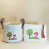 Kit Desconto Cesto de Lona com Necessaire - Chapeuzinho Vermelho - Algodão Cru - Estampa Personalizada - Lembrancinha de Aniversário