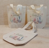 Sacolinha Minibag Fundo do Mar - Nomes Individuais - Recife de Coral - Cavalo Marinho - Personalizada - Estampa Grande - Algodão Cru - Lembrancinha de Aniversário