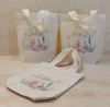Sacolinha Minibag Fundo do Mar - Nomes Individuais - Recife de Coral - Cavalo Marinho - Personalizada - Estampa Grande - Algodão Cru - Lembrancinha de Aniversário