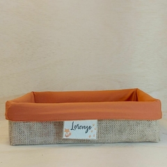 Cesta Raposinha - Bosque - Juta e Tecido - Tag Personalizada - Lembrancinha de Aniversário