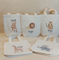 Imagem do Sacolinha Minibag Elefante Artbook - Estampa Grande - Algodão Cru