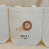 Sacolinha Minibag Leão Artbook Nome Idade - Estampa Grande - Algodão Cru