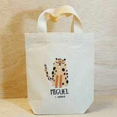 Sacolinha Minibag Bichinhos no Jipe Safari - Estampa Grande - Algodão Cru - comprar online