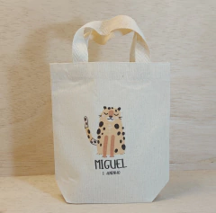 Sacolinha Minibag Onça Artbook - Estampa Grande - Algodão Cru