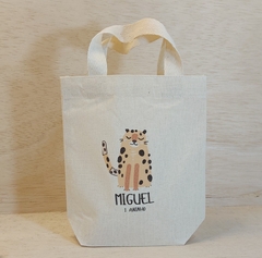 Sacolinha Minibag Safari Artbook Nome Idade - Estampa Grande - Algodão Cru - loja online