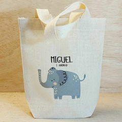 Imagem do Sacolinha Minibag Safari Bichinhos Baby - Estampa Grande - Algodão Cru