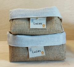 Cesta Raposinha - Bosque - Juta e Tecido - Tag Personalizada - Lembrancinha de Aniversário - comprar online